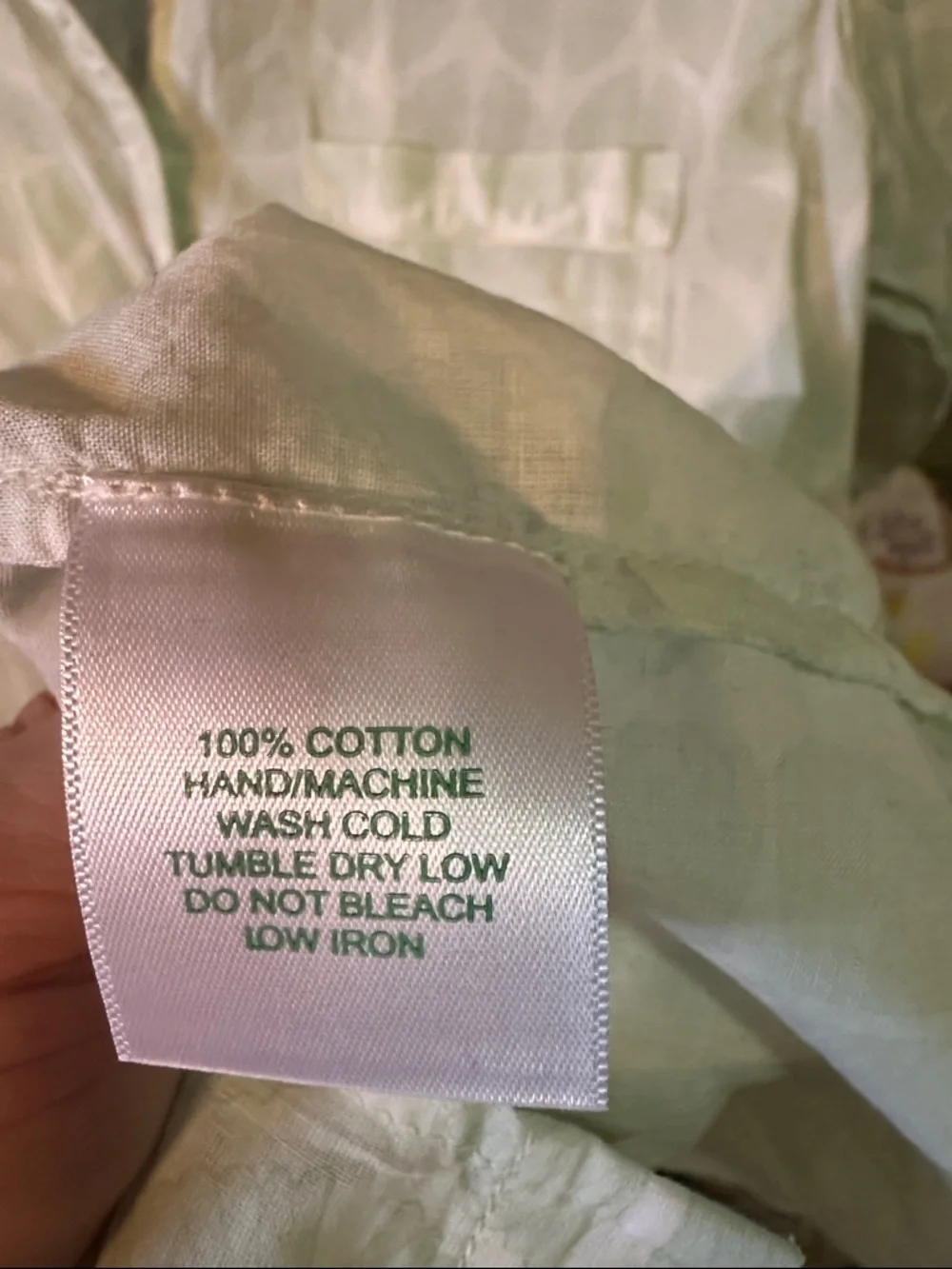 Julia Amory Light Pistachio Green Printed Button-Up Husband Shirt. - Picture 8 of 9